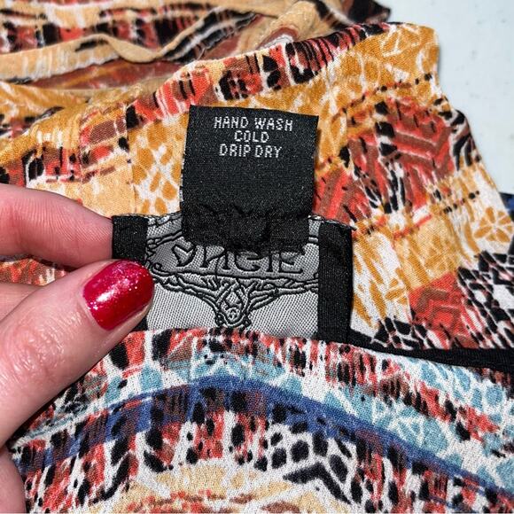 Angie Pink / Blue / Black Patterned Tunic Tank Size Large - Picture 4 of 9